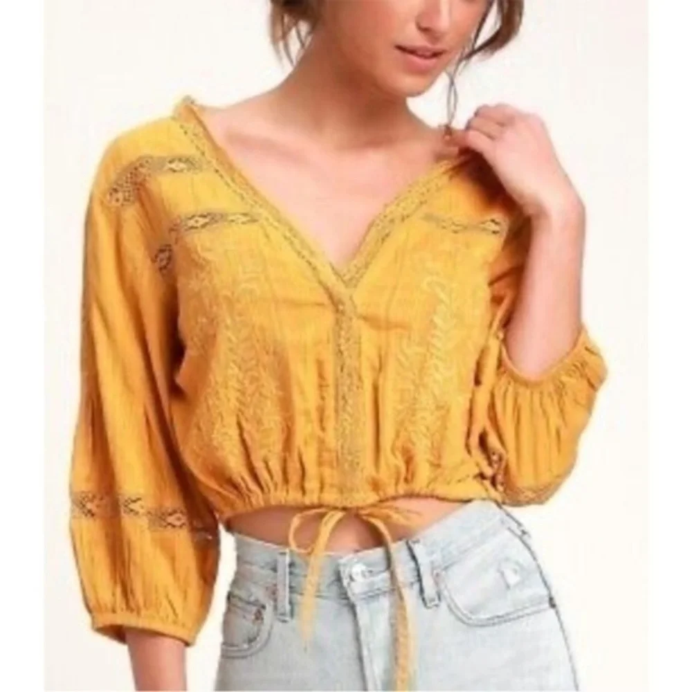 Free People follow your heart cotton crop top SIZE XS